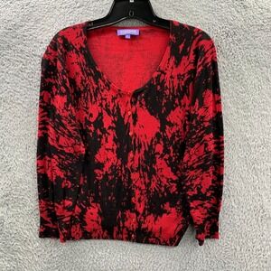 Vivienne Vivienne Tam Sweater Womens Large Top Red Black